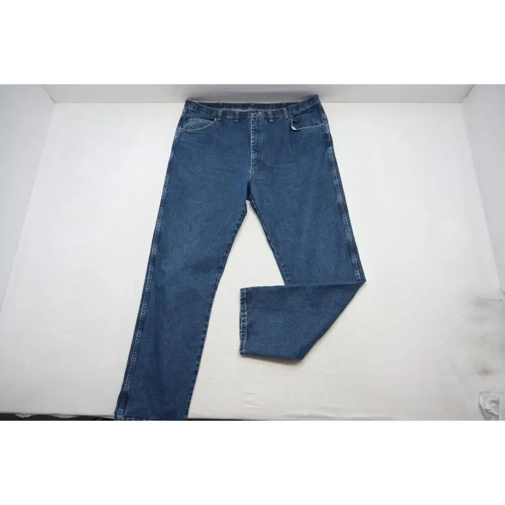 Wrangler Western Cowboy Cut Rugged Denim Blue Jeans Straight Mens Size‎ 44 x 34